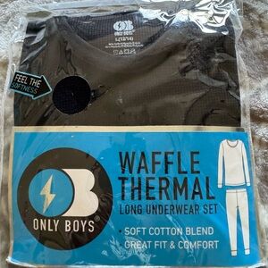 NEW Only Boys Black Waffle Thermal Set Size L